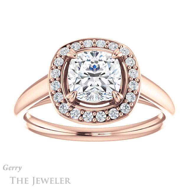 Cushion Cut Forever One Moissanite Engagement Ring #GTJ974-cushion-fo-r