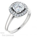 Cushion Cut Forever One Moissanite Engagement Ring #GTJ974-cushion-fo-w 4 Cushion Cut Forever One Moissanite Engagement Ring #GTJ974-cushion-fo-w