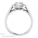 Cushion Cut Forever One Moissanite Engagement Ring #GTJ974-cushion-fo-w 2 Cushion Cut Forever One Moissanite Engagement Ring #GTJ974-cushion-fo-w