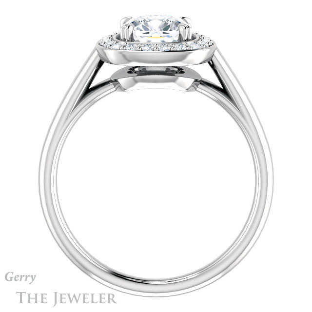 Cushion Cut Forever One Moissanite Engagement Ring #GTJ974-cushion-fo-w 2 Cushion Cut Forever One Moissanite Engagement Ring #GTJ974-cushion-fo-w