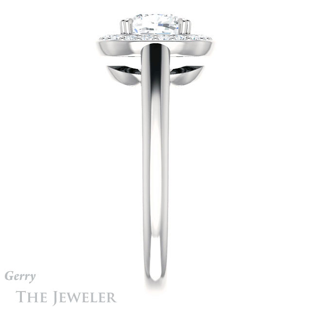 Cushion Cut Forever One Moissanite Engagement Ring #GTJ974-cushion-fo-w 3 Cushion Cut Forever One Moissanite Engagement Ring #GTJ974-cushion-fo-w