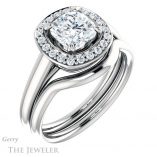 Cushion Cut Forever One Moissanite Engagement Ring #GTJ974-cushion-fo-w 6 Cushion Cut Forever One Moissanite Engagement Ring #GTJ974-cushion-fo-w
