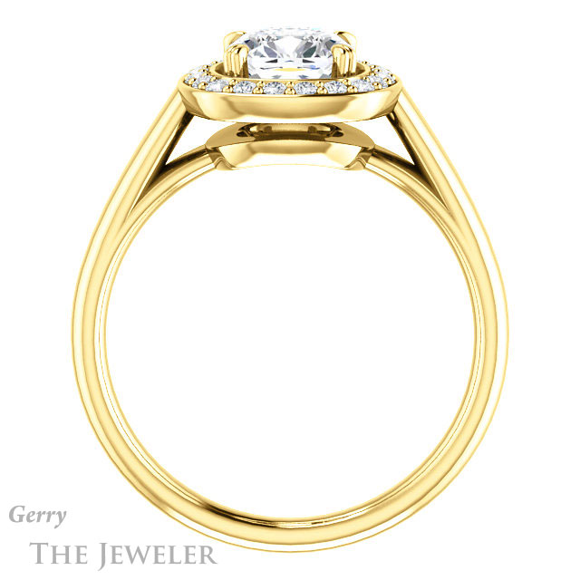Cushion Cut Forever One Moissanite Engagement Ring #GTJ974-cushion-fo-y