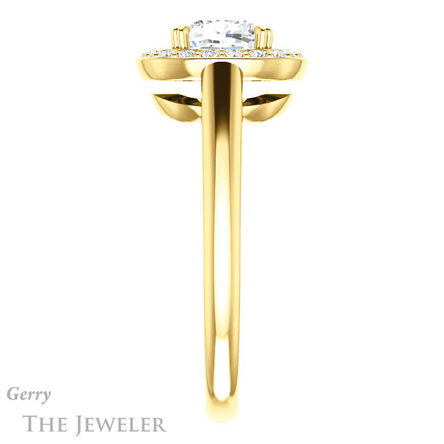 Cushion Cut Forever One Moissanite Engagement Ring #GTJ974-cushion-fo-y 3 Cushion Cut Forever One Moissanite Engagement Ring #GTJ974-cushion-fo-y