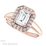 Emerald Cut Forever One Moissanite Engagement Ring #GTJ974-emerald-fb-r 5 Emerald Cut Forever Brilliant Moissanite Engagement Ring #GTJ974-emerald-fb-r