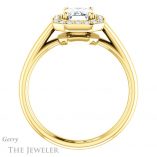 Emerald Cut Forever One Moissanite Engagement Ring #GTJ974-emerald-fb-y 2 Emerald Cut Forever Brilliant Moissanite Engagement Ring #GTJ974-emerald-fb-y