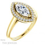 Marquise Cut Forever One Moissanite Engagement Ring #GTJ974-marquise-fb-y 4 Marquise Cut Forever Brilliant Moissanite Engagement Ring #GTJ974-marquise-fb-y