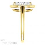 Marquise Cut Forever One Moissanite Engagement Ring #GTJ974-marquise-fb-y 3 Marquise Cut Forever Brilliant Moissanite Engagement Ring #GTJ974-marquise-fb-y