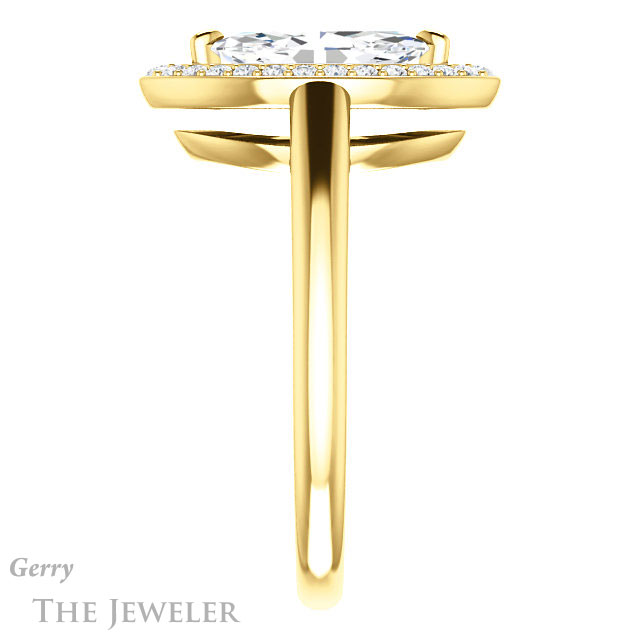 Marquise Cut Forever One Moissanite Engagement Ring #GTJ974-marquise-fb-y 3 Marquise Cut Forever Brilliant Moissanite Engagement Ring #GTJ974-marquise-fb-y
