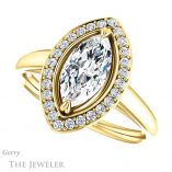 Marquise Cut Forever One Moissanite Engagement Ring #GTJ974-marquise-fb-y 5 Marquise Cut Forever Brilliant Moissanite Engagement Ring #GTJ974-marquise-fb-y