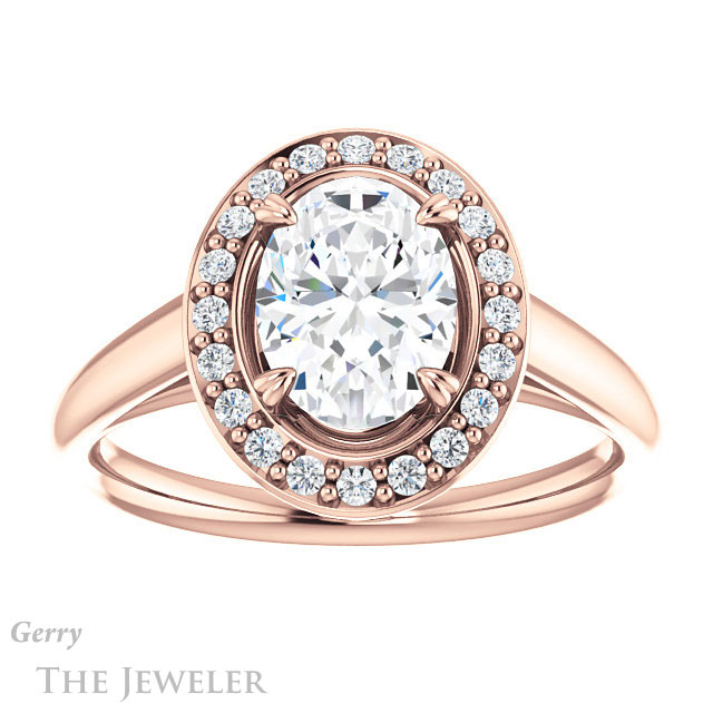 Oval Shaped Forever One Moissanite Engagement Ring #GTJ974-oval-fo-r 1 Oval Shaped Forever One Moissanite Engagement Ring #GTJ974-oval-fo-r