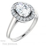 Oval Shaped Forever One Moissanite Engagement Ring #GTJ974-oval-fo-w 4 Oval Shaped Forever One Moissanite Engagement Ring #GTJ974-oval-fo-w