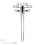 Oval Shaped Forever One Moissanite Engagement Ring #GTJ974-oval-fo-w 3 Oval Shaped Forever One Moissanite Engagement Ring #GTJ974-oval-fo-w