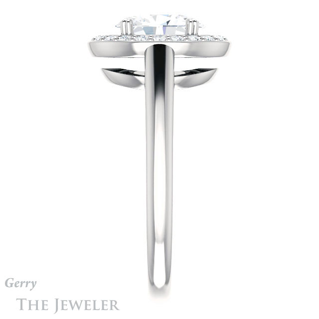 Oval Shaped Forever One Moissanite Engagement Ring #GTJ974-oval-fo-w 3 Oval Shaped Forever One Moissanite Engagement Ring #GTJ974-oval-fo-w