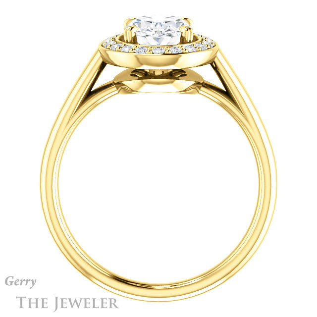 Oval Shaped Forever One Moissanite Engagement Ring #GTJ974-oval-fo-y
