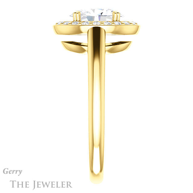 Oval Shaped Forever One Moissanite Engagement Ring #GTJ974-oval-fo-y 3 Oval Shaped Forever One Moissanite Engagement Ring #GTJ974-oval-fo-y