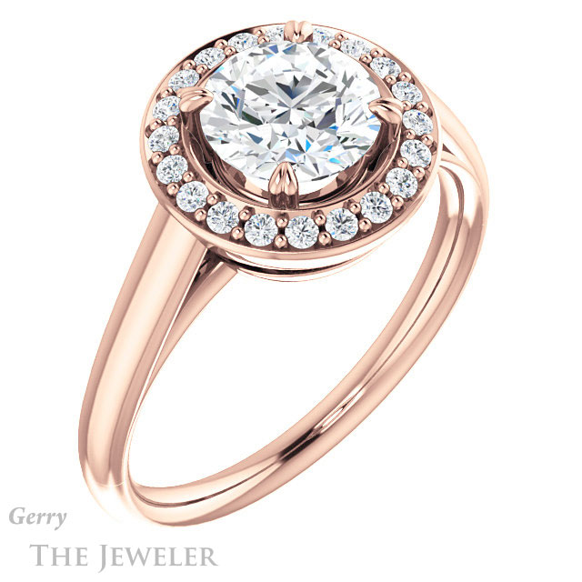 Round Cut Forever One Moissanite Engagement Ring #GTJ974-round-fo-r 4 Round Cut Forever One Moissanite Engagement Ring #GTJ974-round-fo-r