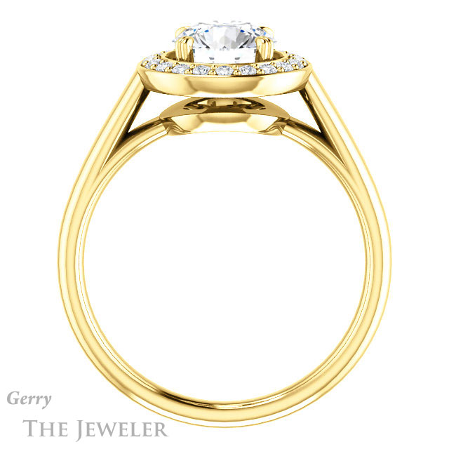 Round Cut Forever One Moissanite Engagement Ring #GTJ974-round-fo-y