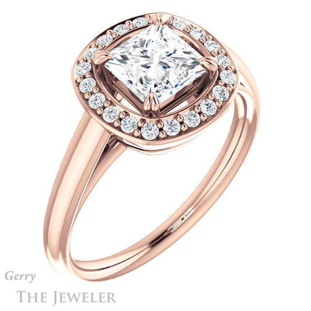 Princess Cut Forever One Moissanite Engagement Ring #GTJ974-square-fo-r 4 Princess Cut Forever One Moissanite Engagement Ring #GTJ974-square-fo-r