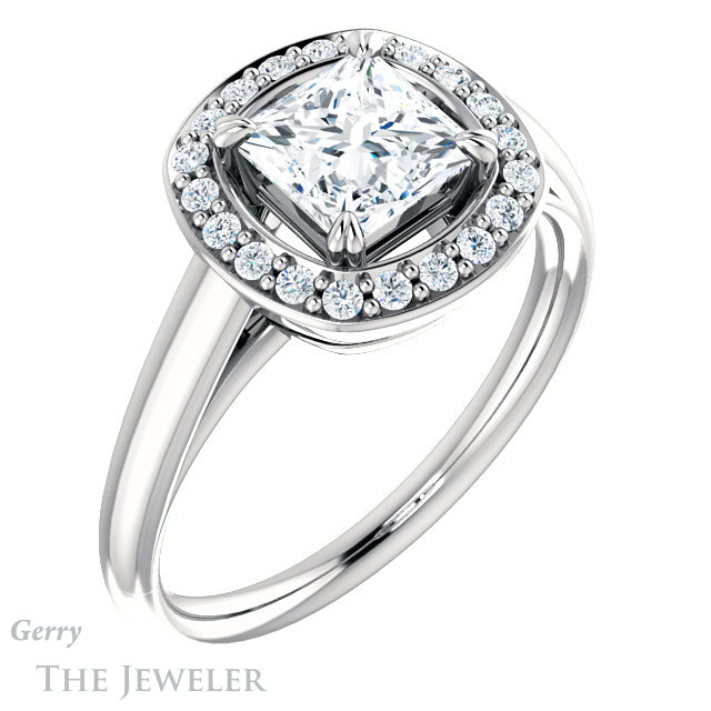Princess Cut Forever One Moissanite Engagement Ring #GTJ974-square-fo-w 4 Princess Cut Forever One Moissanite Engagement Ring #GTJ974-square-fo-w