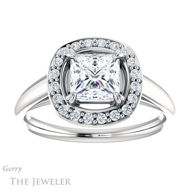 Princess Cut Forever One Moissanite Engagement Ring #GTJ974-square-fo-w 1 Princess Cut Forever One Moissanite Engagement Ring #GTJ974-square-fo-w