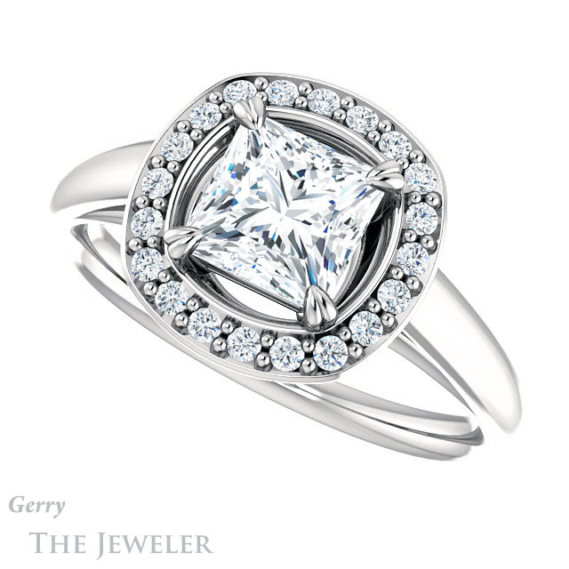 Princess Cut Forever One Moissanite Engagement Ring #GTJ974-square-fo-w 5 Princess Cut Forever One Moissanite Engagement Ring #GTJ974-square-fo-w