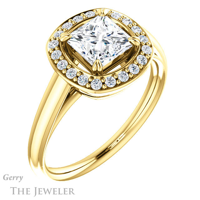 Princess Cut Forever One Moissanite Engagement Ring #GTJ974-square-fo-y 4 Princess Cut Forever One Moissanite Engagement Ring #GTJ974-square-fo-y