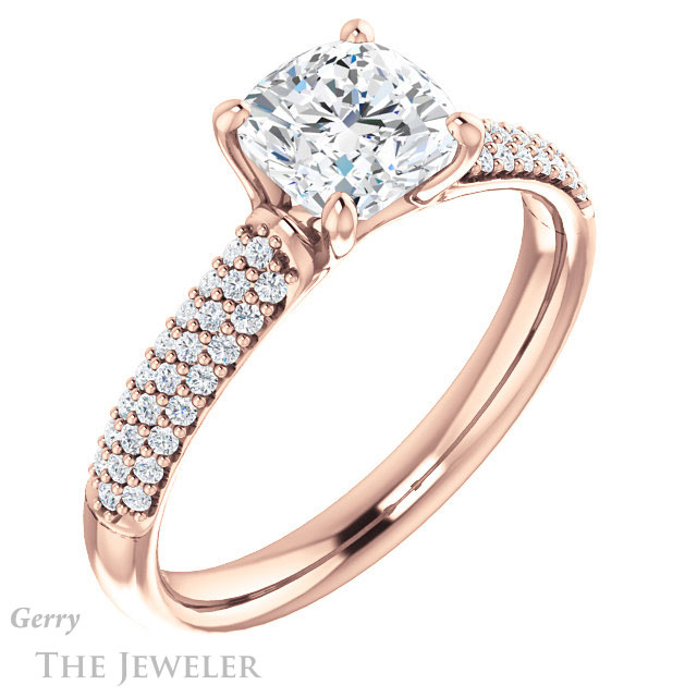 Cushion Cut Forever One Moissanite Engagement Ring #GTJ975-cushion-fo-r 4 Cushion Cut Forever One Moissanite Engagement Ring #GTJ975-cushion-fo-r