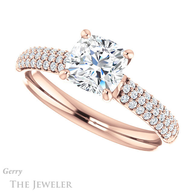 Cushion Cut Forever One Moissanite Engagement Ring #GTJ975-cushion-fo-r 5 Cushion Cut Forever One Moissanite Engagement Ring #GTJ975-cushion-fo-r