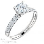 Cushion Cut Forever One Moissanite Engagement Ring #GTJ975-cushion-fo-w 4 Cushion Cut Forever One Moissanite Engagement Ring #GTJ975-cushion-fo-w
