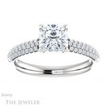Cushion Cut Forever One Moissanite Engagement Ring #GTJ975-cushion-fo-w 1 Cushion Cut Forever One Moissanite Engagement Ring #GTJ975-cushion-fo-w