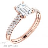 Emerald Cut Forever One Moissanite Engagement Ring #GTJ975-emerald-fb-r 4 Emerald Cut Forever Brilliant Moissanite Engagement Ring #GTJ975-emerald-fb-r