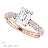 Emerald Cut Forever One Moissanite Engagement Ring #GTJ975-emerald-fb-r 5 Emerald Cut Forever Brilliant Moissanite Engagement Ring #GTJ975-emerald-fb-r