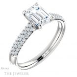 Emerald Cut Forever One Moissanite Engagement Ring #GTJ975-emerald-fb-w 4 Emerald Cut Forever Brilliant Moissanite Engagement Ring #GTJ975-emerald-fb-w