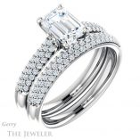 Emerald Cut Forever One Moissanite Engagement Ring #GTJ975-emerald-fb-w 6 Emerald Cut Forever Brilliant Moissanite Engagement Ring #GTJ975-emerald-fb-w