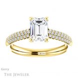 Emerald Cut Forever One Moissanite Engagement Ring #GTJ975-emerald-fb-y 1 Emerald Cut Forever Brilliant Moissanite Engagement Ring #GTJ975-emerald-fb-y