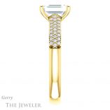 Emerald Cut Forever One Moissanite Engagement Ring #GTJ975-emerald-fb-y 3 Emerald Cut Forever Brilliant Moissanite Engagement Ring #GTJ975-emerald-fb-y