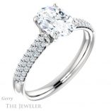 Oval Shaped Forever One Moissanite Engagement Ring #GTJ975-oval-fo-w 4 Oval Shaped Forever One Moissanite Engagement Ring #GTJ975-oval-fo-w