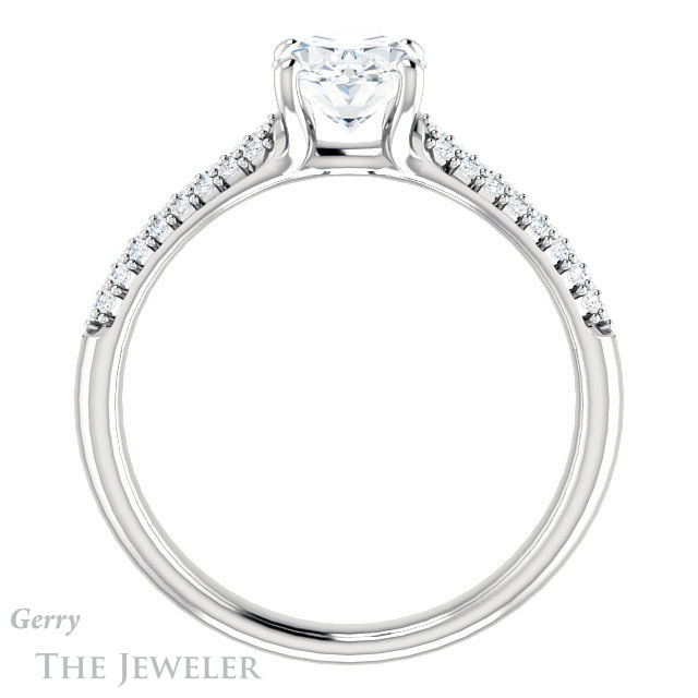 Oval Shaped Forever One Moissanite Engagement Ring #GTJ975-oval-fo-w