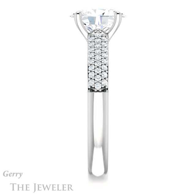 Oval Shaped Forever One Moissanite Engagement Ring #GTJ975-oval-fo-w 3 Oval Shaped Forever One Moissanite Engagement Ring #GTJ975-oval-fo-w