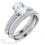 Oval Shaped Forever One Moissanite Engagement Ring #GTJ975-oval-fo-w 6 Oval Shaped Forever One Moissanite Engagement Ring #GTJ975-oval-fo-w