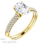 Oval Shaped Forever One Moissanite Engagement Ring #GTJ975-oval-fo-y 4 Oval Shaped Forever One Moissanite Engagement Ring #GTJ975-oval-fo-y