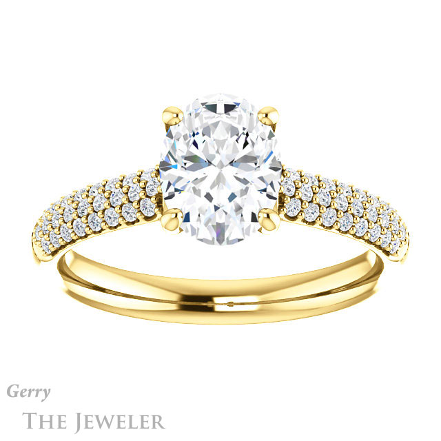Oval Shaped Forever One Moissanite Engagement Ring #GTJ975-oval-fo-y 1 Oval Shaped Forever One Moissanite Engagement Ring #GTJ975-oval-fo-y