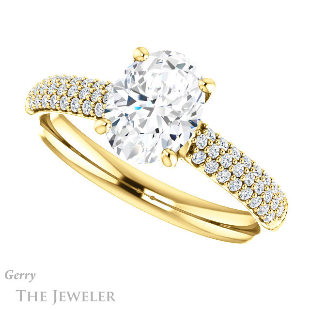 Oval Shaped Forever One Moissanite Engagement Ring #GTJ975-oval-fo-y 5 Oval Shaped Forever One Moissanite Engagement Ring #GTJ975-oval-fo-y