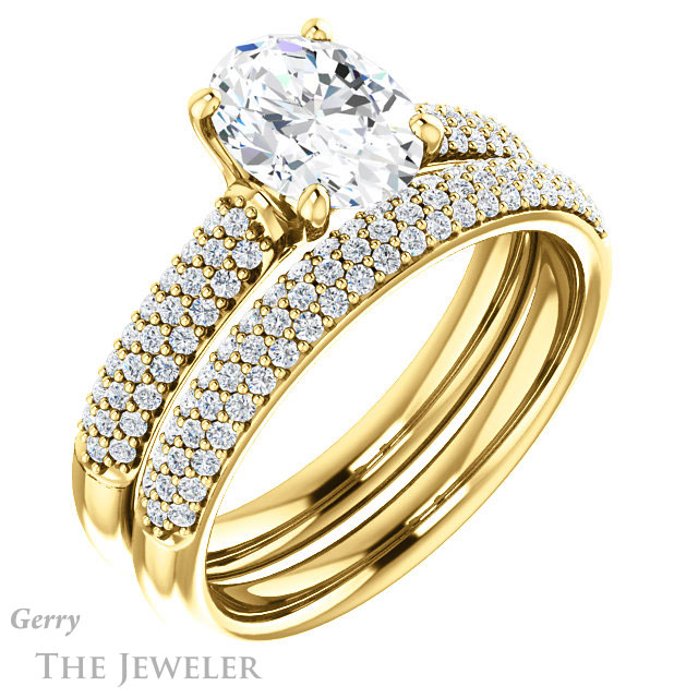 Oval Shaped Forever One Moissanite Engagement Ring #GTJ975-oval-fo-y 6 Oval Shaped Forever One Moissanite Engagement Ring #GTJ975-oval-fo-y