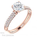 Round Cut Forever One Moissanite Engagement Ring #GTJ975-round-fo-r