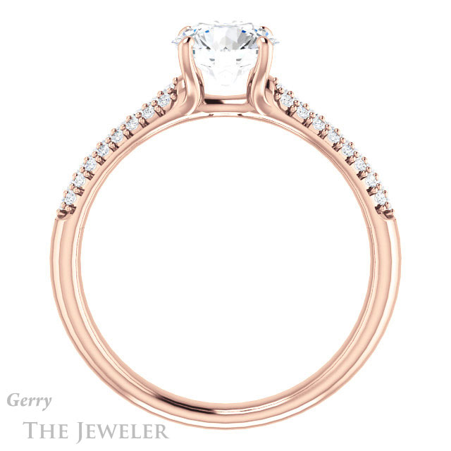 Round Cut Forever One Moissanite Engagement Ring #GTJ975-round-fo-r
