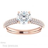 Round Cut Forever One Moissanite Engagement Ring #GTJ975-round-fo-r