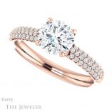 Round Cut Forever One Moissanite Engagement Ring #GTJ975-round-fo-r