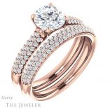 Round Cut Forever One Moissanite Engagement Ring #GTJ975-round-fo-r